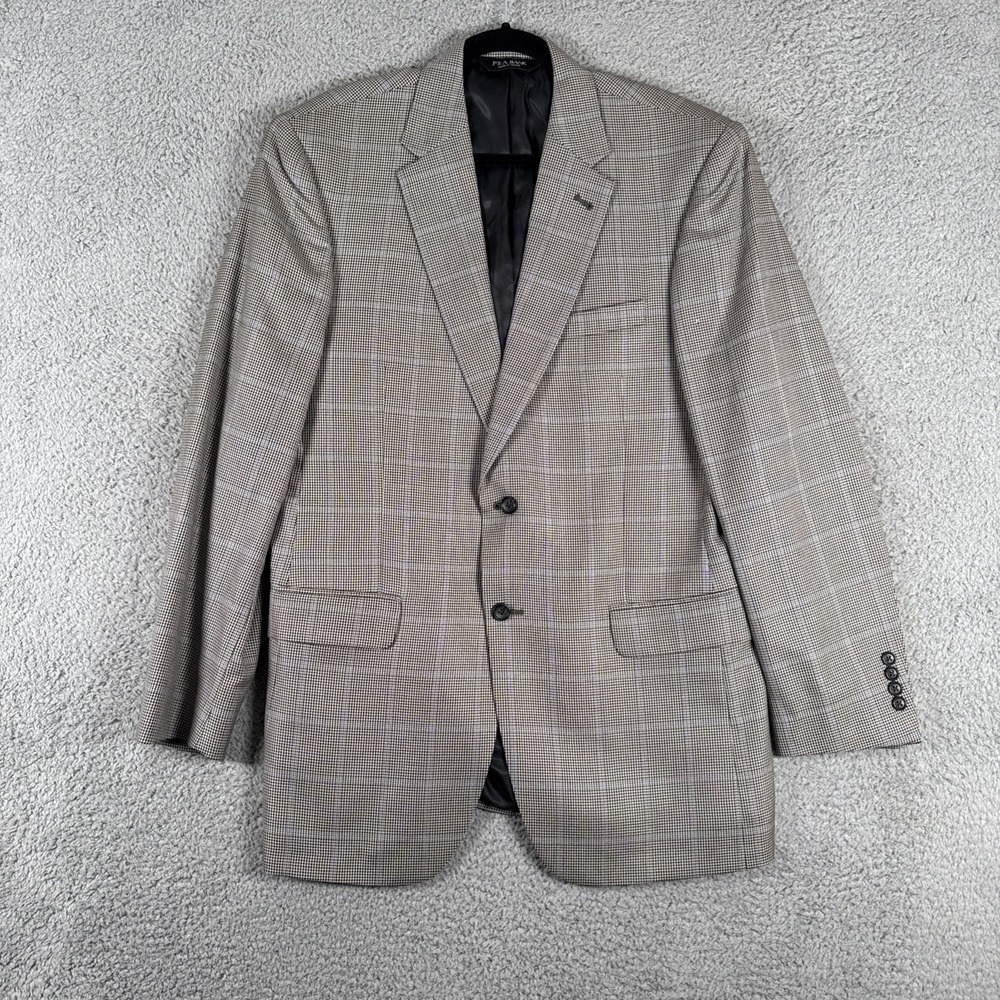 Joseph A. Bank Suit Jacket‎ Men's Size 41 L Houndstooth Signature Silk Wool
